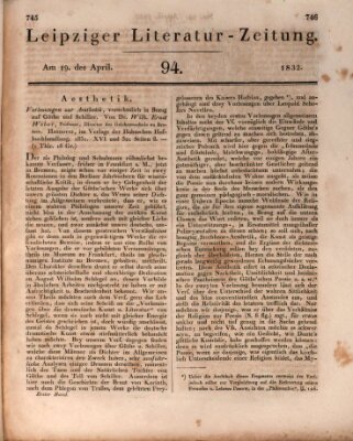 Leipziger Literaturzeitung Donnerstag 19. April 1832