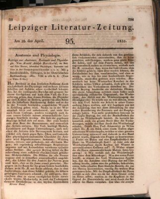 Leipziger Literaturzeitung Freitag 20. April 1832