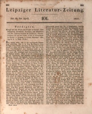 Leipziger Literaturzeitung Donnerstag 26. April 1832