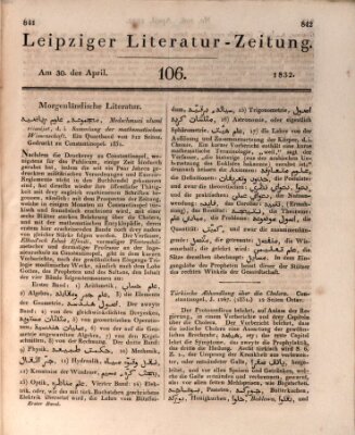 Leipziger Literaturzeitung Montag 30. April 1832