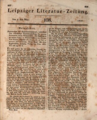 Leipziger Literaturzeitung Mittwoch 2. Mai 1832