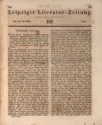 Leipziger Literaturzeitung Donnerstag 10. Mai 1832