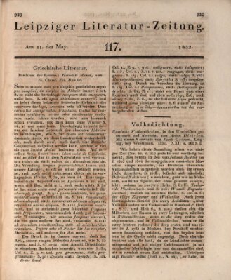 Leipziger Literaturzeitung Freitag 11. Mai 1832