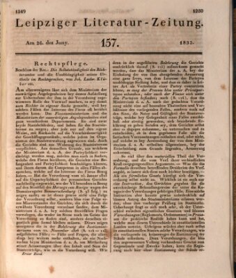 Leipziger Literaturzeitung Dienstag 26. Juni 1832