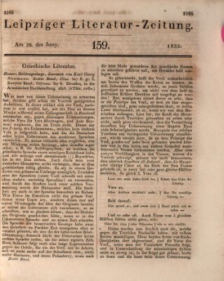 Leipziger Literaturzeitung Donnerstag 28. Juni 1832