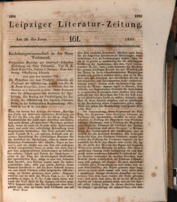 Leipziger Literaturzeitung Samstag 30. Juni 1832