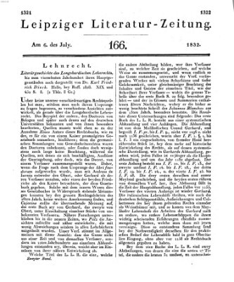 Leipziger Literaturzeitung Freitag 6. Juli 1832