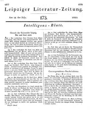 Leipziger Literaturzeitung Samstag 14. Juli 1832