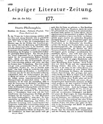 Leipziger Literaturzeitung Donnerstag 19. Juli 1832