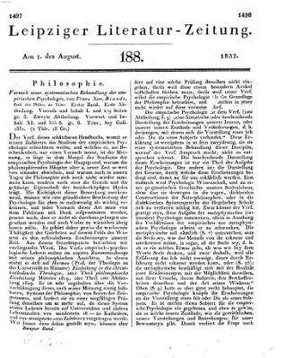 Leipziger Literaturzeitung Mittwoch 1. August 1832
