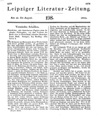 Leipziger Literaturzeitung Montag 13. August 1832