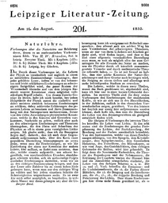 Leipziger Literaturzeitung Donnerstag 16. August 1832