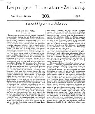 Leipziger Literaturzeitung Samstag 18. August 1832