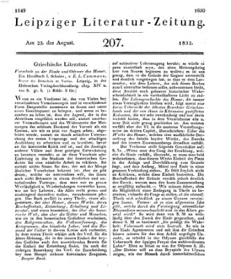 Leipziger Literaturzeitung Donnerstag 23. August 1832