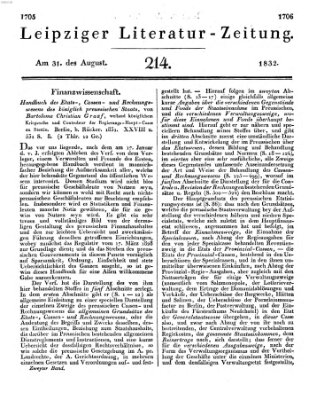 Leipziger Literaturzeitung Freitag 31. August 1832