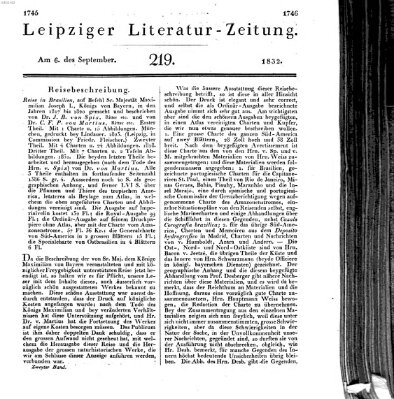 Leipziger Literaturzeitung Donnerstag 6. September 1832