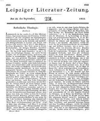 Leipziger Literaturzeitung Donnerstag 20. September 1832