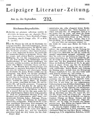 Leipziger Literaturzeitung Freitag 21. September 1832