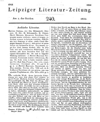 Leipziger Literaturzeitung Montag 1. Oktober 1832