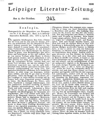 Leipziger Literaturzeitung Donnerstag 4. Oktober 1832