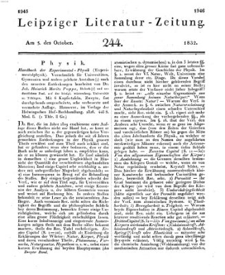 Leipziger Literaturzeitung Freitag 5. Oktober 1832