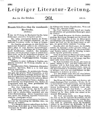 Leipziger Literaturzeitung Mittwoch 24. Oktober 1832