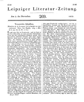 Leipziger Literaturzeitung Freitag 2. November 1832