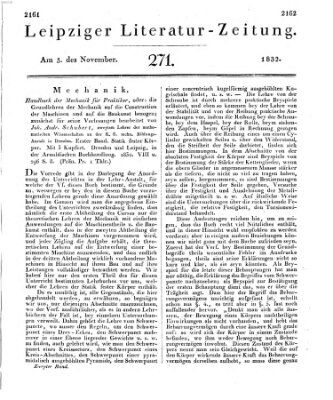 Leipziger Literaturzeitung Montag 5. November 1832