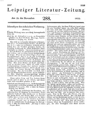 Leipziger Literaturzeitung Freitag 23. November 1832