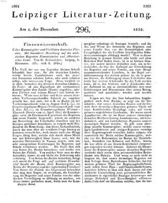 Leipziger Literaturzeitung Samstag 1. Dezember 1832