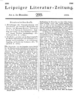 Leipziger Literaturzeitung Mittwoch 5. Dezember 1832