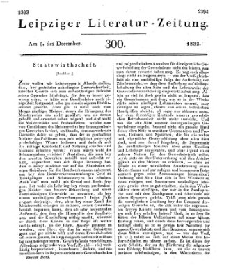 Leipziger Literaturzeitung Donnerstag 6. Dezember 1832