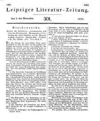 Leipziger Literaturzeitung Freitag 7. Dezember 1832