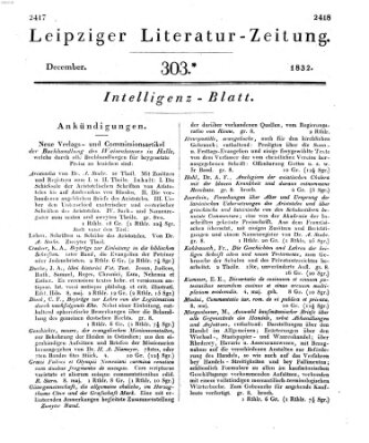 Leipziger Literaturzeitung Samstag 8. Dezember 1832