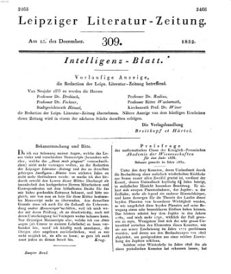 Leipziger Literaturzeitung Samstag 15. Dezember 1832