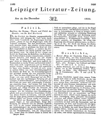 Leipziger Literaturzeitung Dienstag 18. Dezember 1832