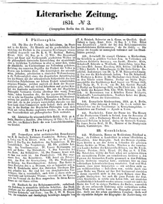 Literarische Zeitung Mittwoch 15. Januar 1834