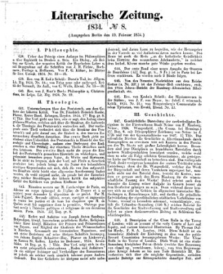 Literarische Zeitung Mittwoch 19. Februar 1834