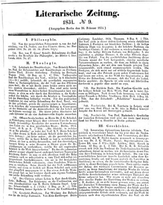 Literarische Zeitung Mittwoch 26. Februar 1834