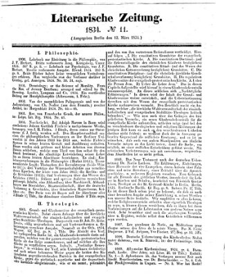 Literarische Zeitung Mittwoch 12. März 1834