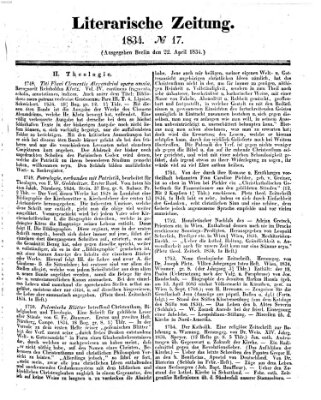 Literarische Zeitung Dienstag 22. April 1834