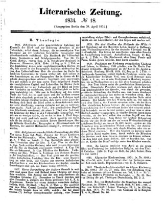 Literarische Zeitung Mittwoch 30. April 1834