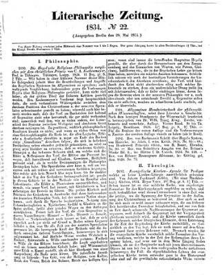 Literarische Zeitung Mittwoch 28. Mai 1834