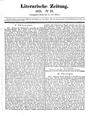 Literarische Zeitung Mittwoch 18. Juni 1834