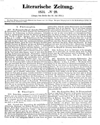 Literarische Zeitung Mittwoch 16. Juli 1834