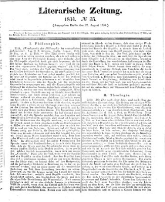 Literarische Zeitung Mittwoch 27. August 1834