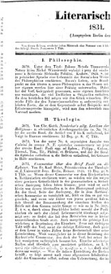 Literarische Zeitung Mittwoch 17. September 1834