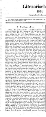 Literarische Zeitung Mittwoch 24. September 1834