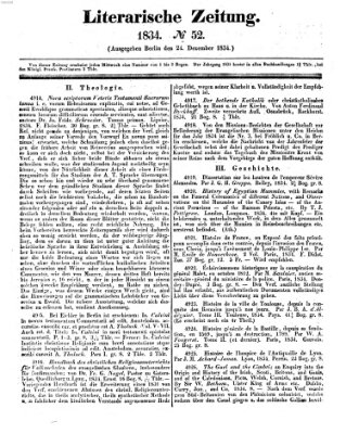 Literarische Zeitung Mittwoch 24. Dezember 1834