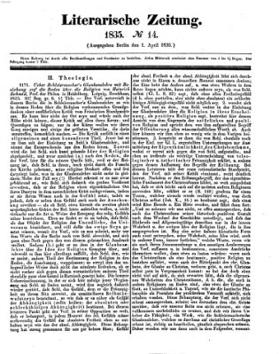 Literarische Zeitung Mittwoch 1. April 1835